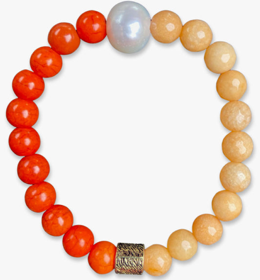 Seaside Beaded Bracelet - Orange