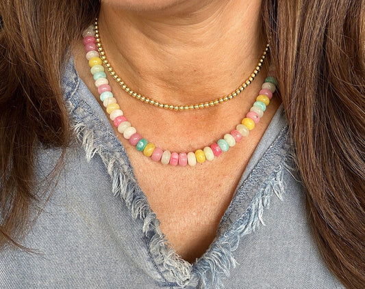 Pastel Jade Necklace, 16"