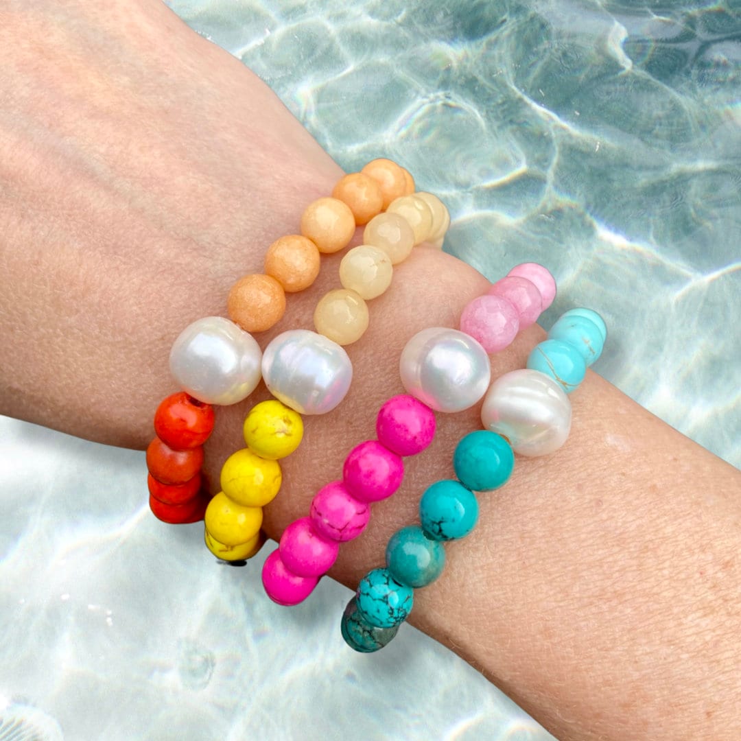 Seaside Beaded Bracelet - Pink