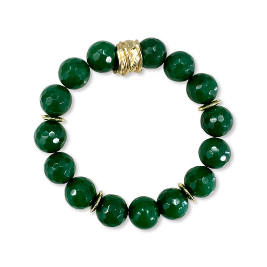 Happy Jade Bracelet - Forest Green