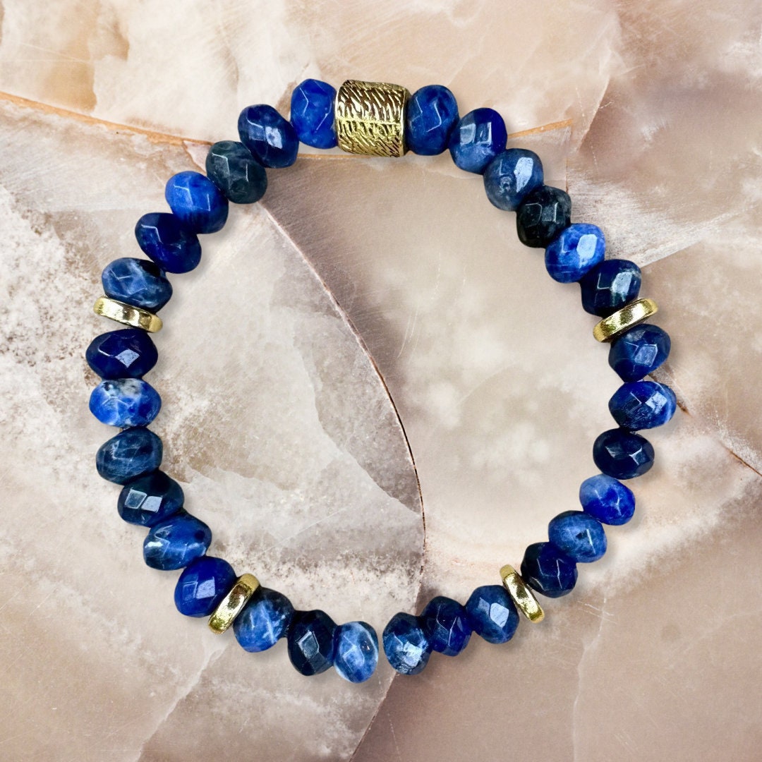 Blue Sodalite Beaded Bracelet