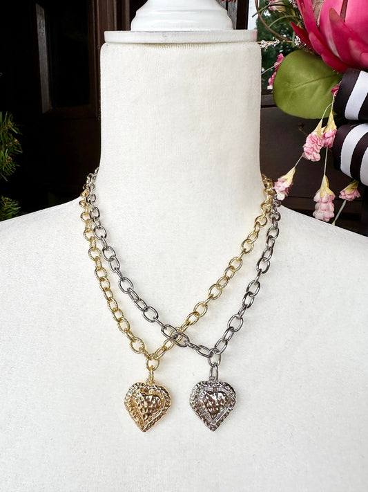 Sally Heart Necklace • Gold or Silver