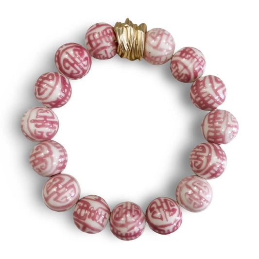 Rosewood Chinoiserie Bracelet • Gold or Silver